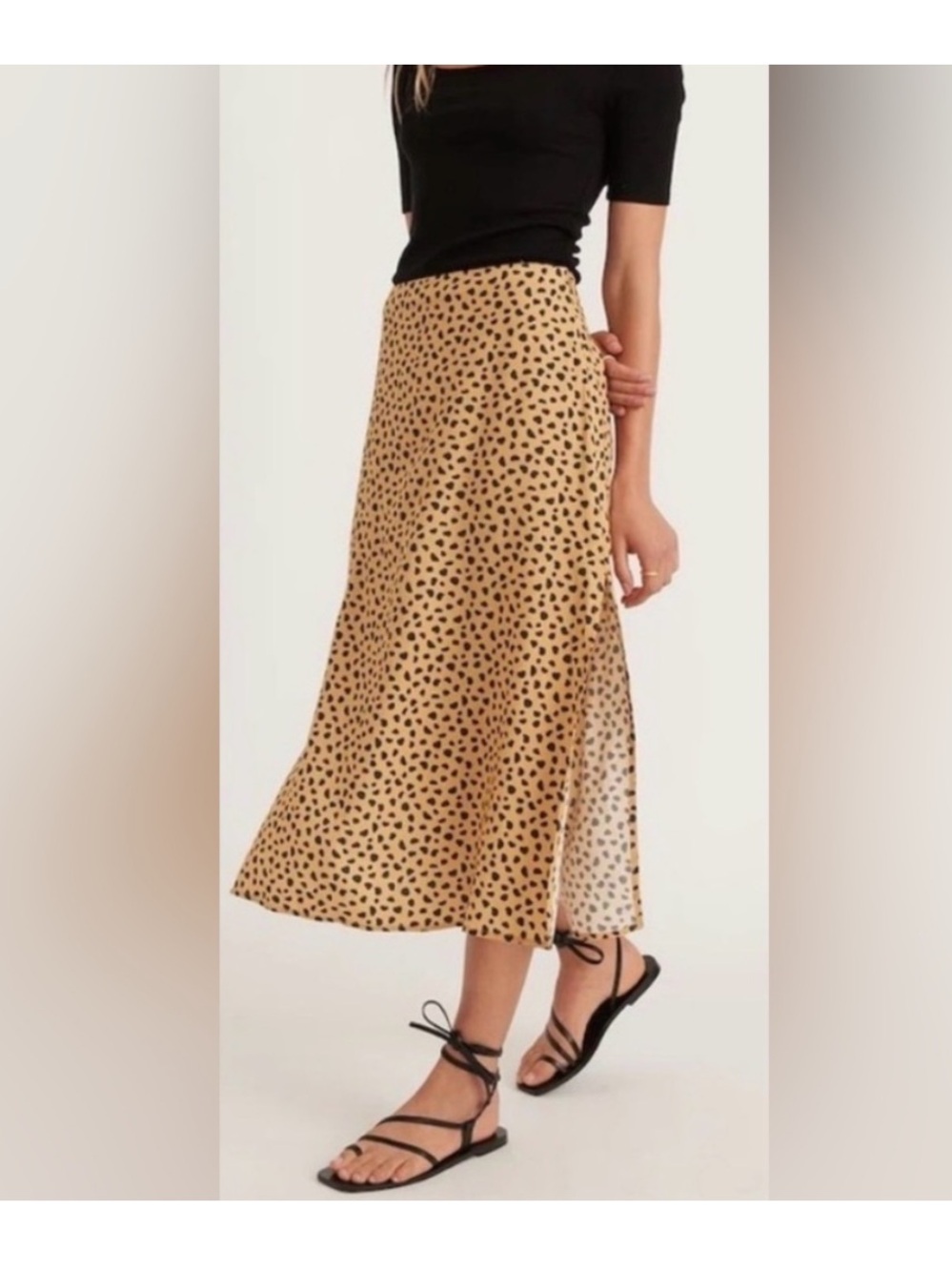 Marine Layer Ryan Tan Cheetah Leopard Animal Print Midi Skirt Size Zero 0